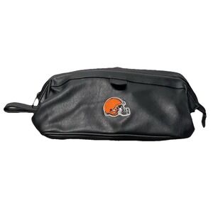 Cleveland Browns Helmet Toiletry Bag Travel Kit Faux Leather Black NFL Football